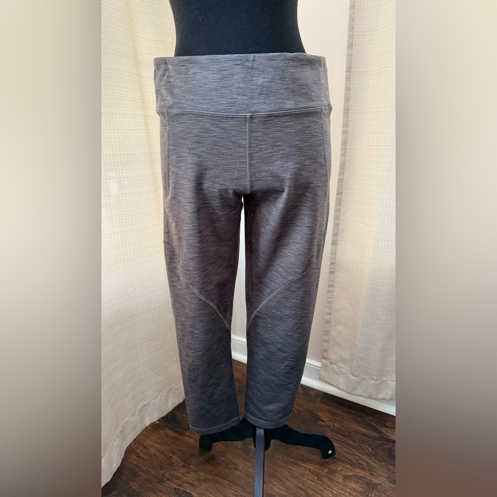 Patagonia Centered Crop Activewear Leggings Heathered Gray Size L Gym Outdoors